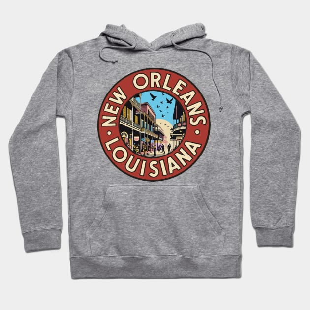 Vintage Style Bourbon Street Hoodie by zsonn